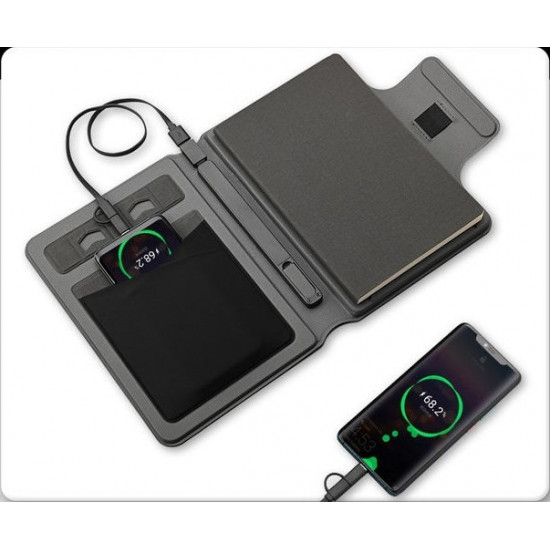 Notepad organizer with wireless charging MagSaf power bank flash drive 32 GB