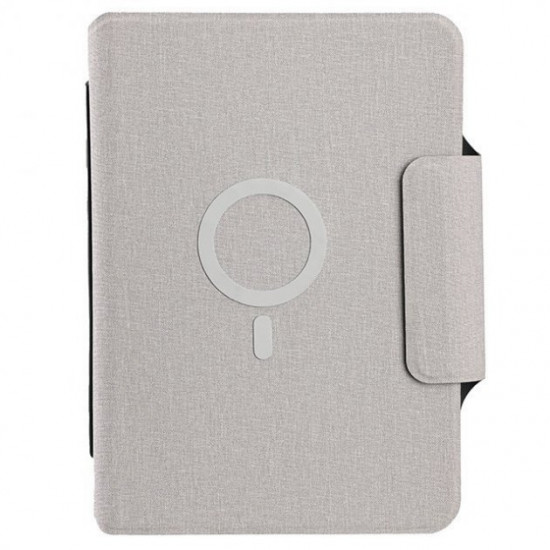 Notepad, business diary with 32 GB flash drive and wireless charging, with Powerbank pen Gray