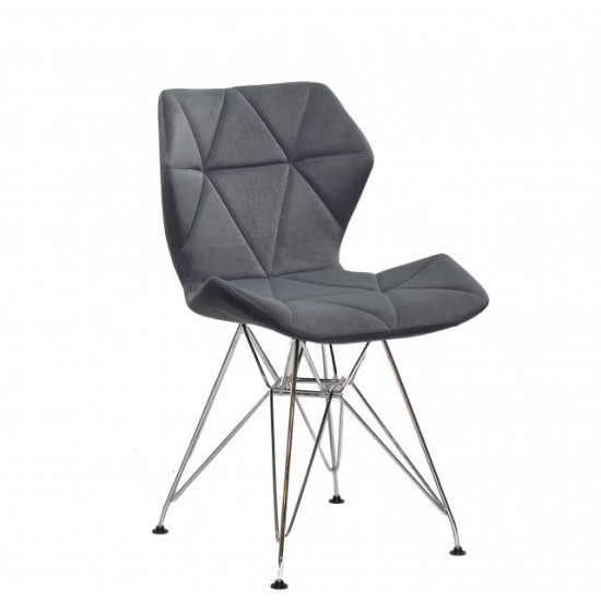 Chair Greg CH-ML Velvet Onder Mebli Gray B-1004