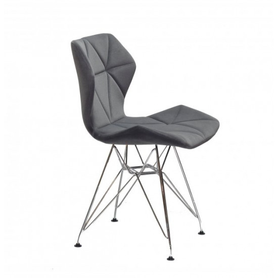 Chair Greg CH-ML Velvet Onder Mebli Gray B-1004