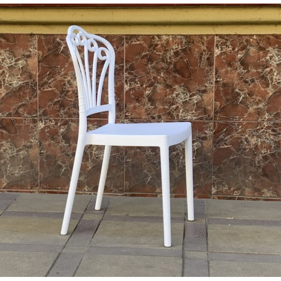 Plastic dining chair Onder Mebli LOKAN WHITE 07