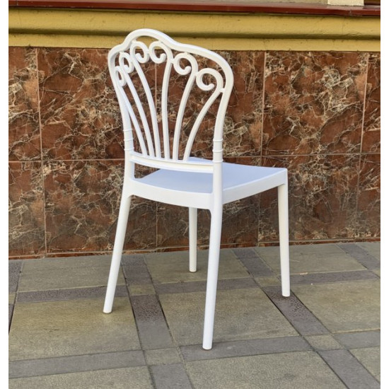 Plastic dining chair Onder Mebli LOKAN WHITE 07