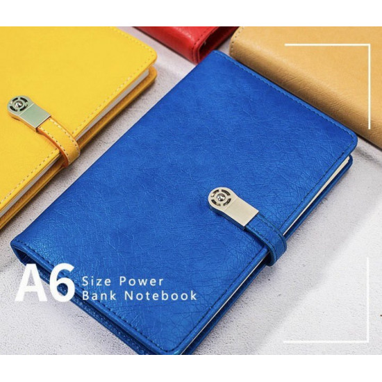 Notebook diary BMR with eco-leather with wireless charging and Powerbank 8000 mAh Yellow