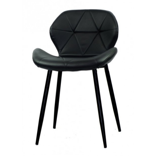 Chair Invar Metal-BK Eco leather Onder Mebli Black