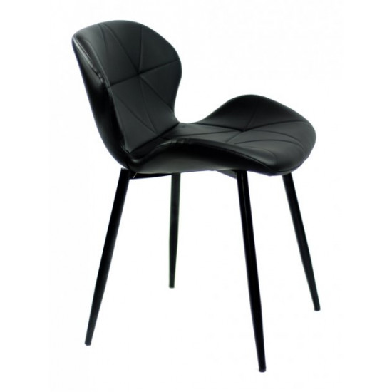 Chair Invar Metal-BK Eco leather Onder Mebli Black