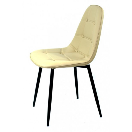 Chair Alex Metal-BK Eco leather Onder Mebli Beige 06