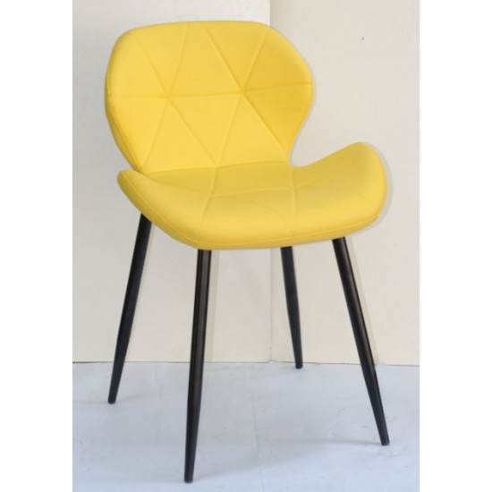 Chair Invar Metal-BK Eco leather Onder Mebli Yellow 12