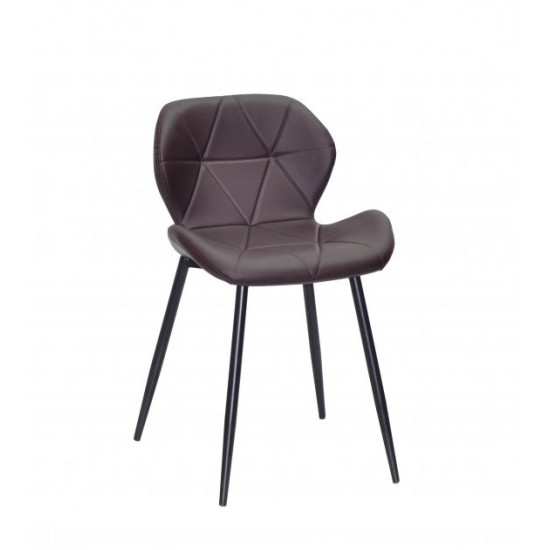 Chair Invar Metal-BK Eco leather Onder Mebli Brown 80