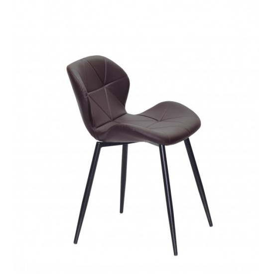 Chair Invar Metal-BK Eco leather Onder Mebli Brown 80