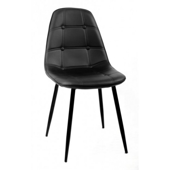 Chair Alex Metal-BK Eco leather Onder Mebli Black