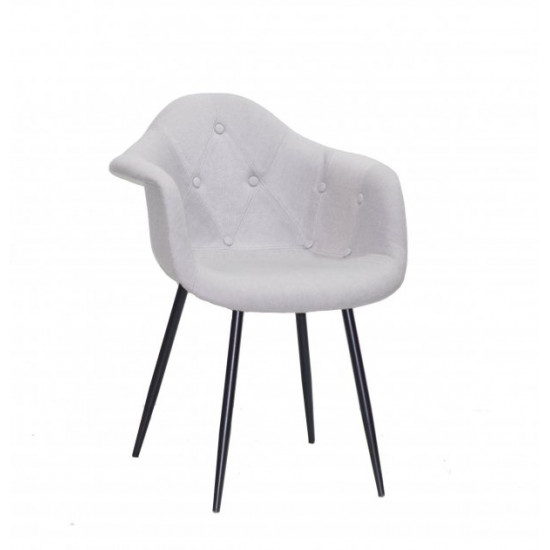 Chair Leon Metal-BK Soft Wool Onder Mebli Gray W-16