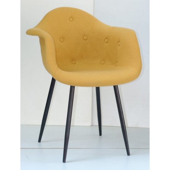 Chair Leon Metal-BK Soft Wool Onder Mebli Yellow W-4