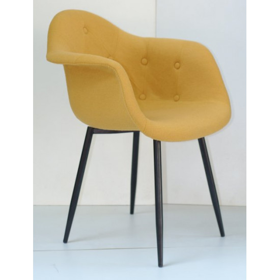 Chair Leon Metal-BK Soft Wool Onder Mebli Yellow W-4