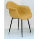 Chair Leon Metal-BK Soft Wool Onder Mebli Yellow W-4