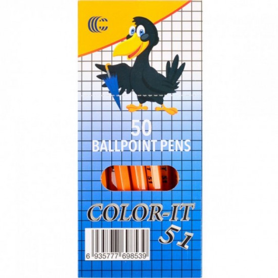 Corvina ballpoint pen set 50 pcs. Cello blue paste