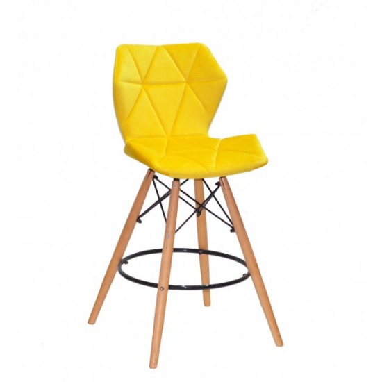 Chair Greg BAR 65 Velvet Onder Mebli Yellow B-1027