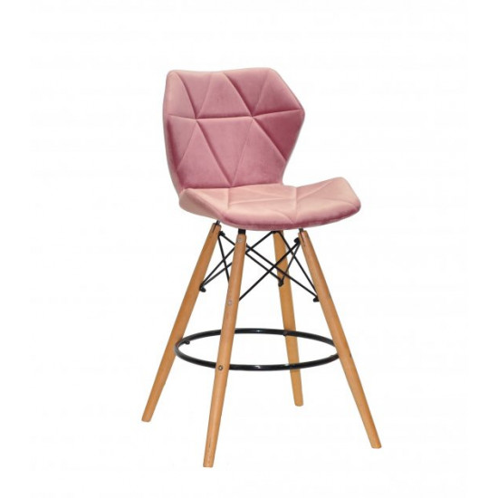 Chair Greg BAR 65 Velvet Onder Mebli Dusty rose B-1030