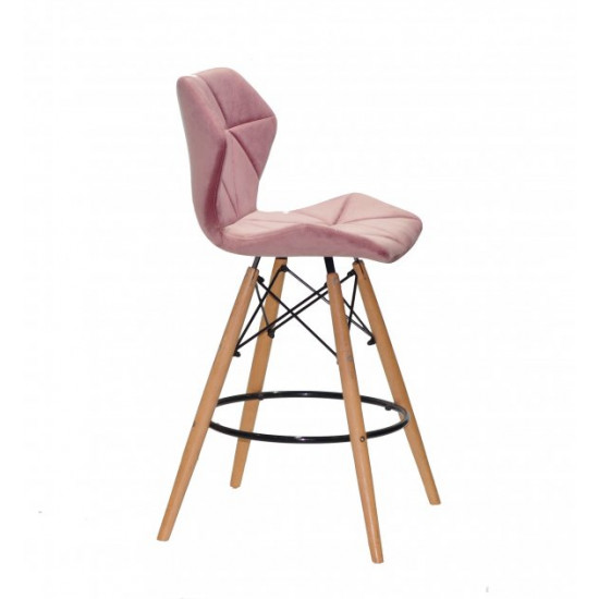 Chair Greg BAR 65 Velvet Onder Mebli Dusty rose B-1030