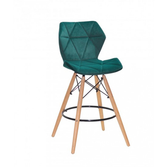 Chair Greg BAR 65 Velvet Onder Mebli Green B-1003