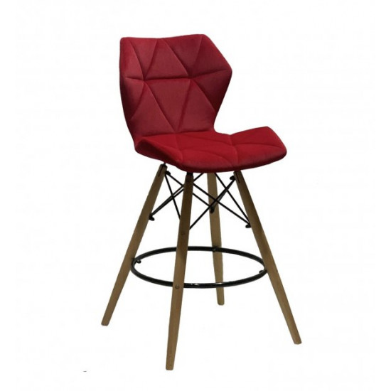 Chair Greg BAR 65 Velvet Onder Mebli Red B-1016