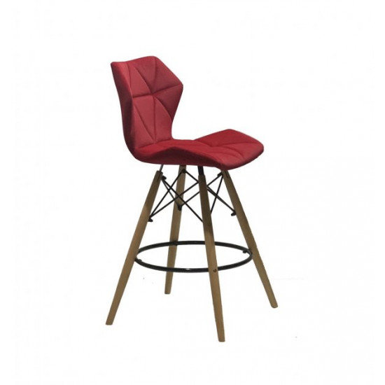 Chair Greg BAR 65 Velvet Onder Mebli Red B-1016