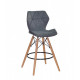 Chair Greg BAR 65 Velvet Onder Mebli Gray B-1004