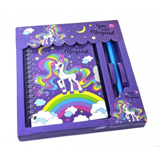 Notebook for girls with lock and pen 18x19x2 cm 34211C