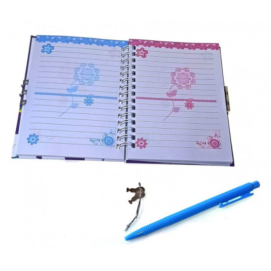 Notebook for girls with lock and pen 18x19x2 cm 34211C