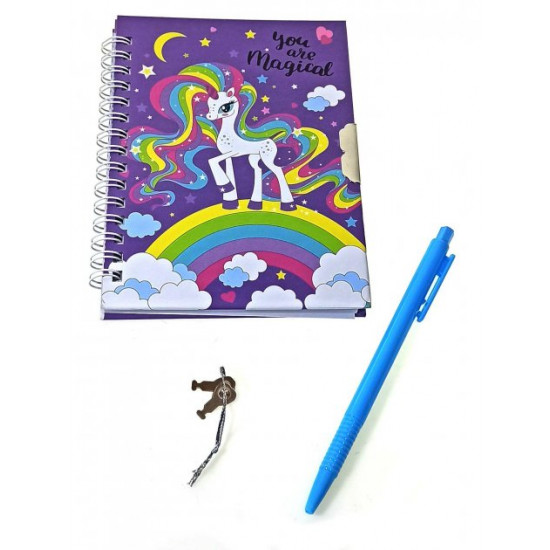 Notebook for girls with lock and pen 18x19x2 cm 34211C