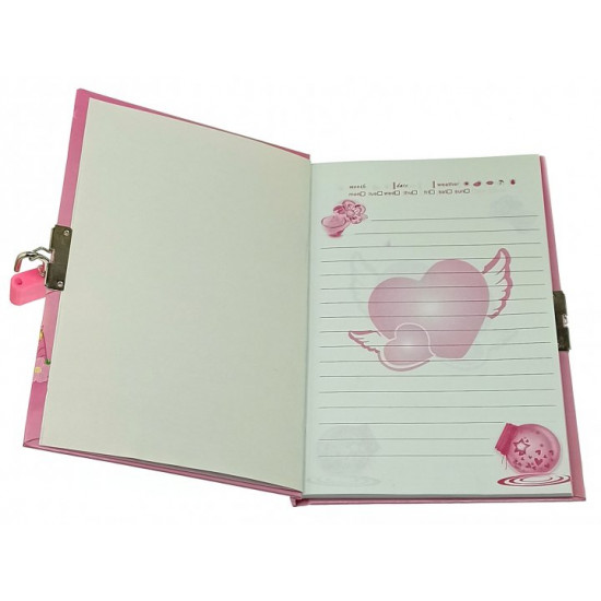 Notepad for girls with lock 19x13x2 cm 32907G