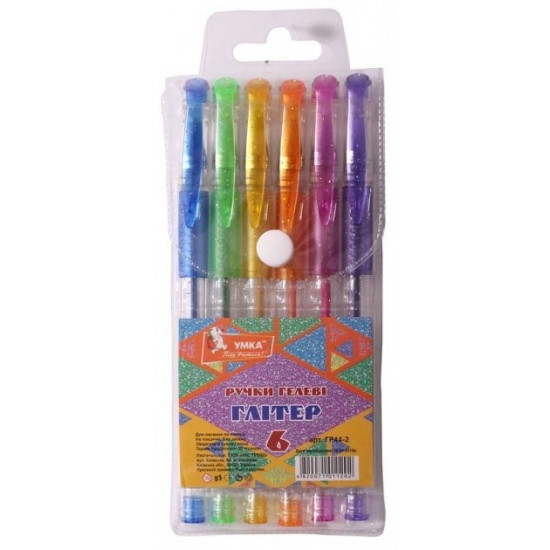 Set of gel pens Umka Glitter 6 colors GR44-2