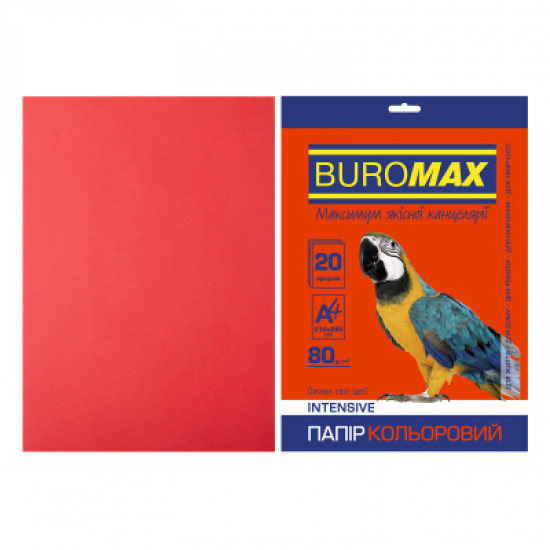  Бумага Buromax А4, 80g, INTENSIVE red, 20sh (BM.2721320-05)