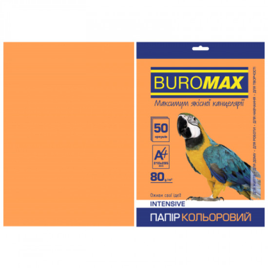 Paper Buromax A4, 80g, INTENSIVE orange, 50sh (BM.2721350-11)