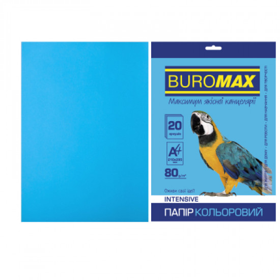 Paper Buromax A4, 80g, INTENSIVE blue, 20sh (BM.2721320-30)