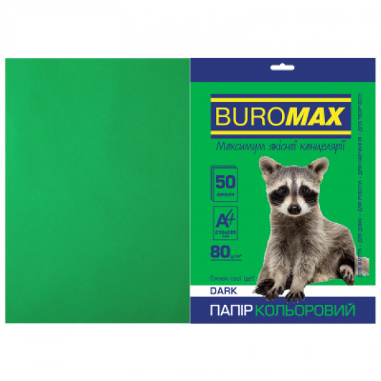 Paper Buromax A4, 80g, DARK green, 50sh (BM.2721450-04)