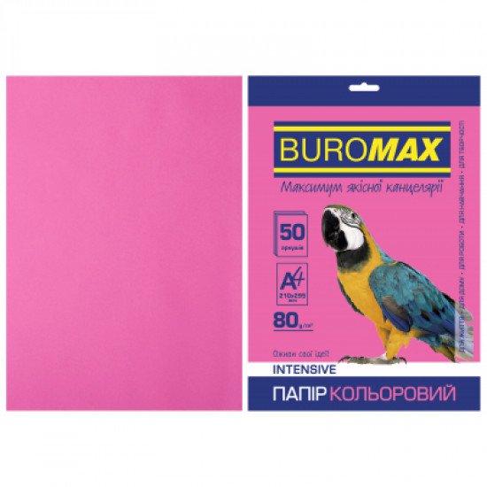 Paper Buromax A4, 80g, INTENSIVE crimson, 50sh (BM.2721350-29)