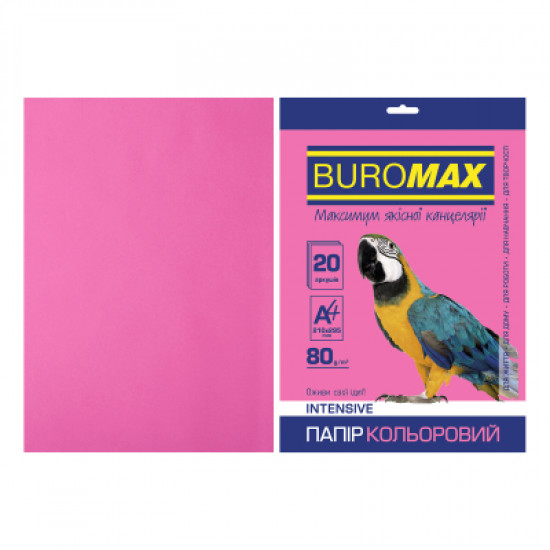 Paper Buromax A4, 80g, INTENSIVE crimson, 20sh (BM.2721320-29)