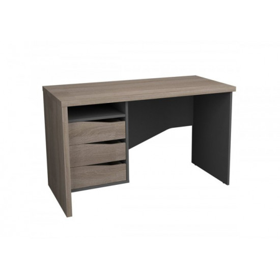 Straight desk with cabinet Intarsio Connect 4L left Anthracite / Sonoma truffle