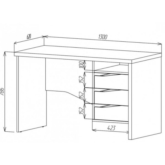 Straight desk with cabinet Intarsio Connect 4L left Anthracite / Sonoma truffle