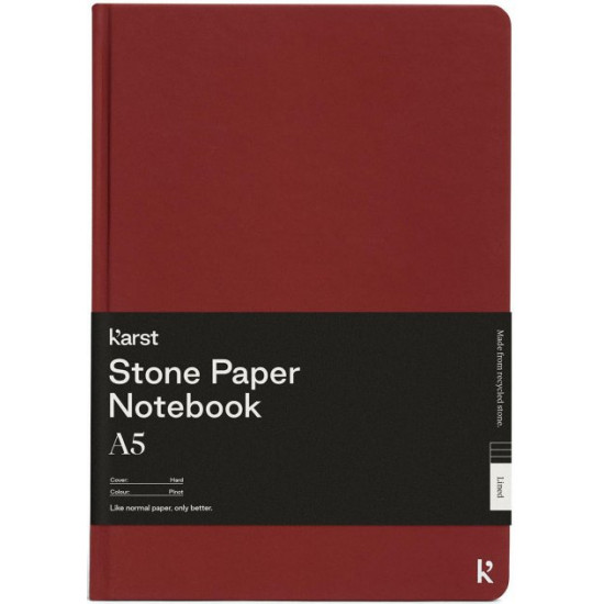  Блокнот Karst Notebook A5 144 страницы в клетку Пино-бордо (754169026967)