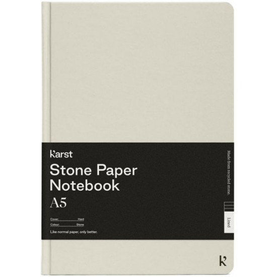 Блокнот Karst Notebook A5 144 сторінки нелінований Сірий камінь (754169026981)