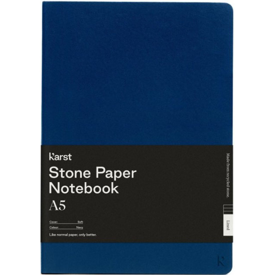 Блокнот Karst Notebook A5 144 сторінки в лінію Темно-синій (754169024543)