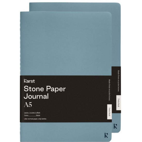 Notebook set Karst Journal A5 104 pages Line + Unlined Blue Glacier (754169024444)