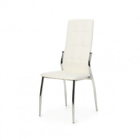 Chair Vetro N-20-8 (Н-20-8) white eco-leather/chrome 445х530х100