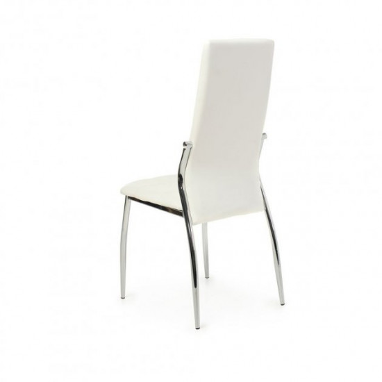 Chair Vetro N-20-8 (Н-20-8) white eco-leather/chrome 445х530х100