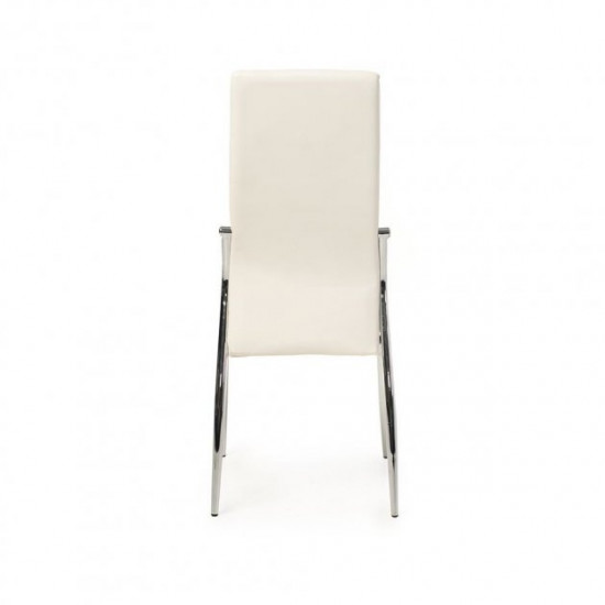 Chair Vetro N-20-8 (Н-20-8) white eco-leather/chrome 445х530х100