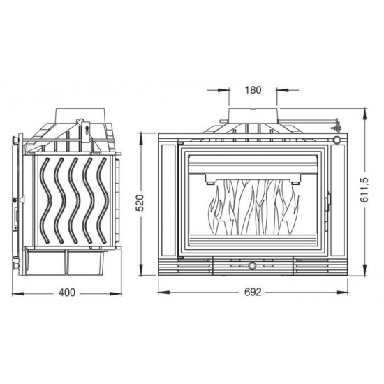  Камінна топка Uniflam 700 Eco з шибером