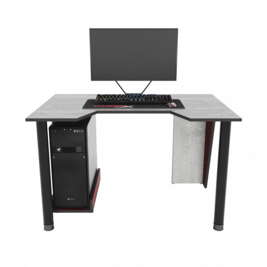 Gaming desk ZEUS™ GAMER-1 red/concrete