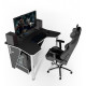 Gaming desk with LED lighting Igrok-3L Zeus black/white