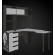 Corner gaming desk Spartak Zeus black + white